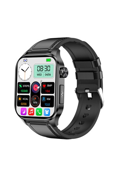 Generic ساعة ذكية ET580 ECG بشاشة AMOLED مقاس 2.04 بوصة، تدعم المكالمات وقياس...