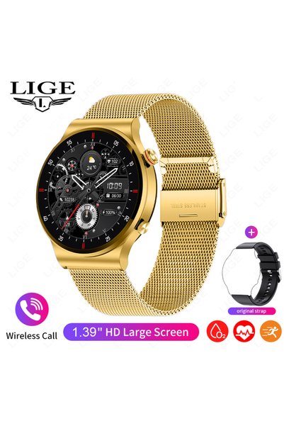 Generic LIGE ECG+PPG BT Call Smart Watch Men Sports Bracelet NFC Waterproof C...