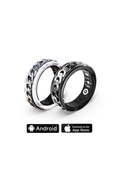 Generic Bonlala Ultra Waterproof Rotatable Chain Smart Ring Heart Rate Blood ...