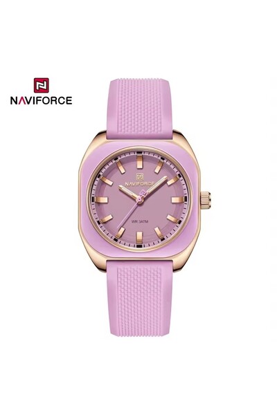 Generic ساعة نسائية NAVIFORCF 5061 بحزام سيليكون أنيق، ساعة يد كوارتز بسيطة و...