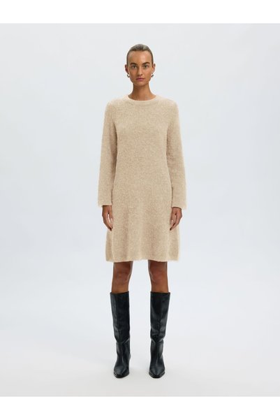 SELECTED Rochie midi din amestec de lână