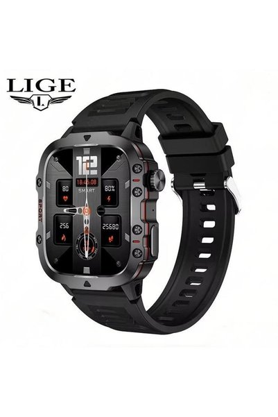Generic ساعة ذكية للرجال LIGE Bw0667 مع ميزة الاتصال عبر البلوتوث، مقاومة للم...