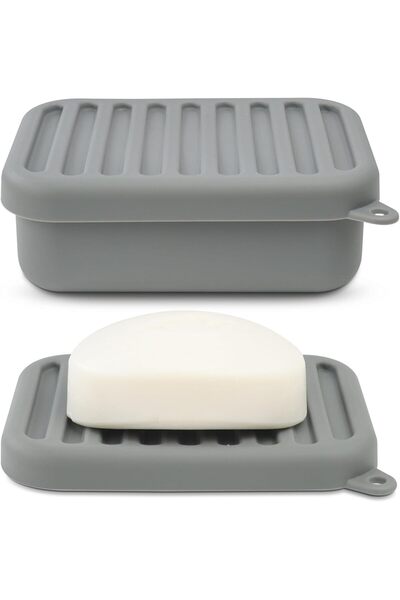 KASTWAVE Superior Leak-Proof Silicone Travel Soap Case with Drainage Lid/Laye...