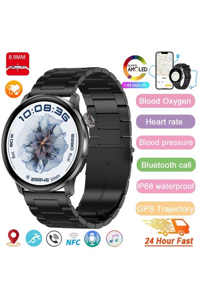 Generic ساعة ذكية نسائية S6 ميني 2026 الجديدة بشاشة AMOLED مقاس 1.32 بوصة بدق...