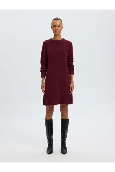 SELECTED Rochie midi din amestec de lână