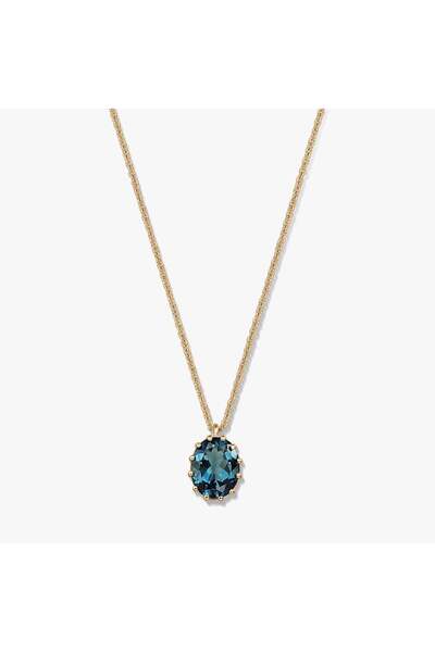 Indira Jewelry Colier din argint Golden Serene - Topaz Blue London