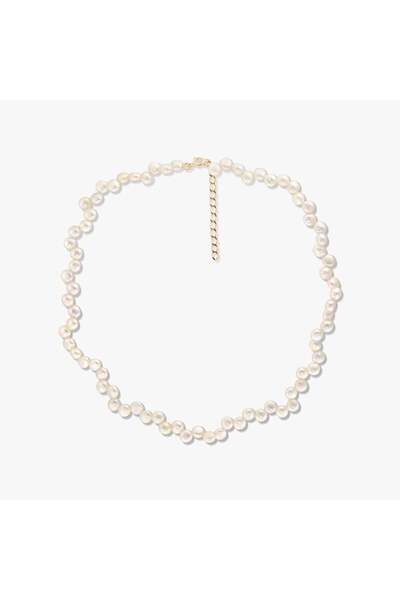 Indira Jewelry Golden Harmony silver necklace - Cultured Pearls