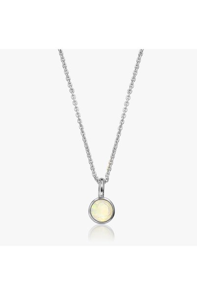 Indira Jewelry Colier din argint Piatra de naștere Octombrie - Opal