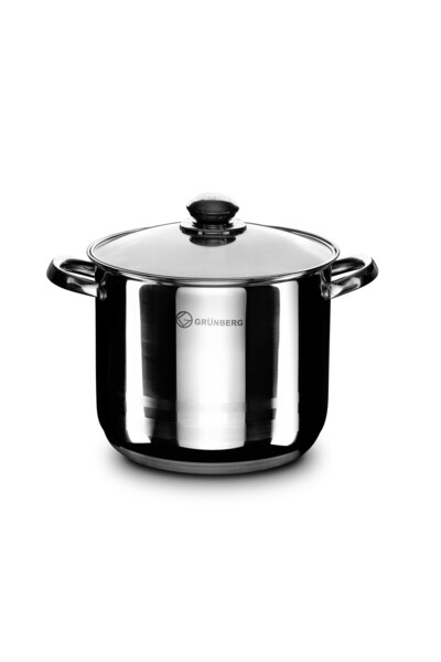 GRÜNBERG Set 2 x Oala din Inox cu Capac din Sticla , 5.6 L , Grunberg Gr2120