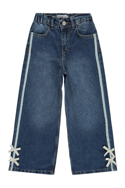 Civil Girls Bowknot Detailed 6-9 Years Old Pants Jeans - Blue