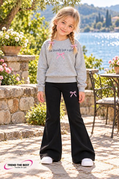 TREND THE BEST Trendin En İyisi Winter, Spring, and Autumn Girls' Black Spani...