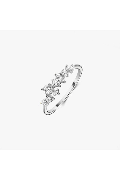 Indira Jewelry Δαχτυλίδι Ασημένιο Γαλαξίας - Ζιργκόν