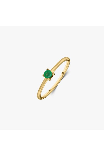Indira Jewelry Inel din argint Piatra de naștere Golden May - Onix Verde