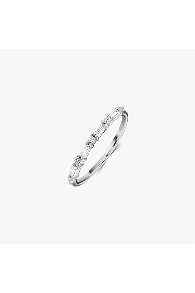 Indira Jewelry Ασημένιο δαχτυλίδι μπαγκέτα - Ζιργκόν