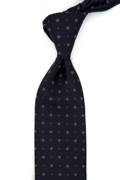 Kravatkolik Black Small Pattern Classic Tie with Handkerchief Kk14130