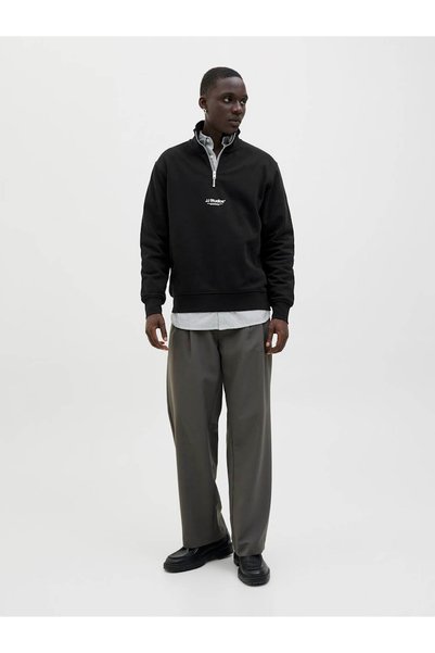 Jack & Jones Джак Джоунс Сохо Релаксирана кройка Мъжка суитшърт с яка и цип 1...