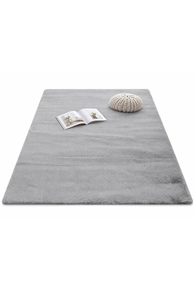 Rebiko Covor pufos Rabbit, gri deschis, 140x200 cm, moale, cu fire lungi