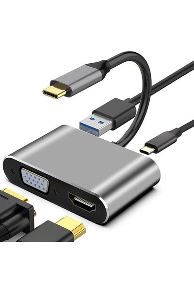 Generic USB C to HDMI+VGA Adapter for Dual Monitor, USB C to VGA USB-C Thunde...
