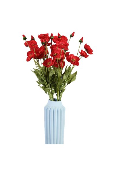 Noonedibs Buchet de flori artificiale de mac de porumb, simulare, pentru deco...