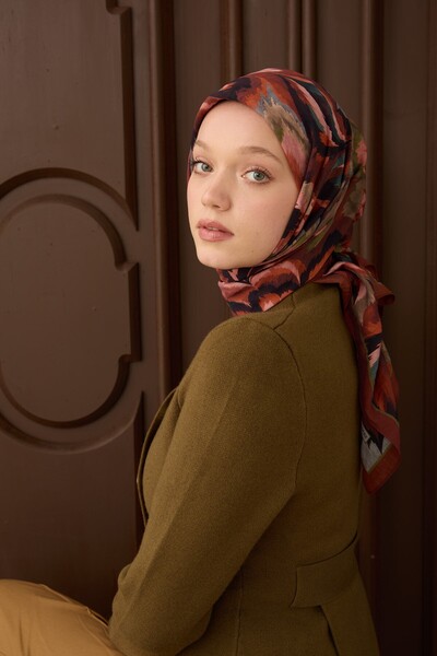 Silk Home Velora Scarf Floral Rhapsody Tile Burgundy