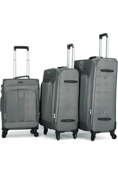Generic Unisex 09Sm/3TR Suitcase Set L 28-M 24-S 20 Grey Trolley Bags for Tra...