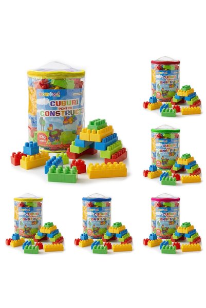 Robentoys Cuburi Constructii pentru Copii Robentoys, 130 Piese, Multicolor