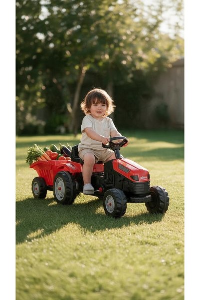PİLSAN Tractor cu Pedale pentru Copii cu Remorcă, Active, 3 Ani+