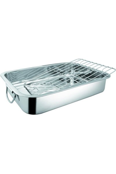 GRÜNBERG Tavă pentru cuptor, din inox, cu grătar, 42 x 32 x 6.50 cm, Grunberg