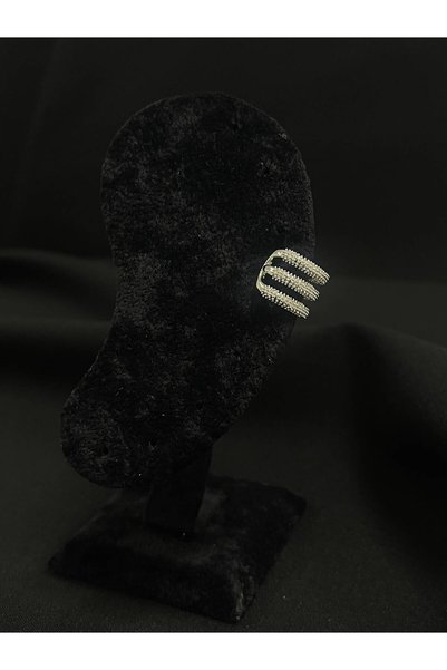 DUUE ACCESSORY Üçlü Sıra Işıltılı Kıkırdak Küpe (Deliksiz - Ayarlanabilir)