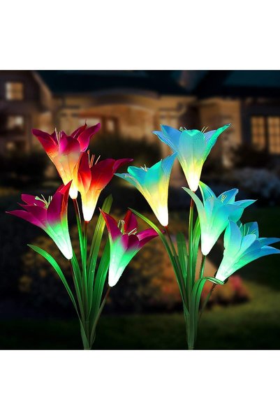Noonedibs Lumini solare de grădină pentru exterior, 8 lumini solare LED cu fl...