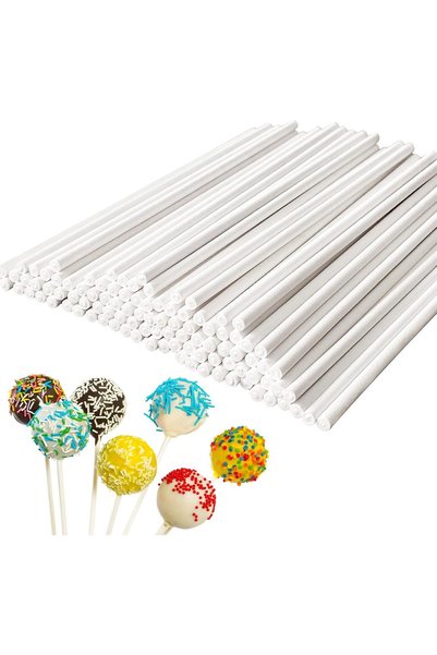 Generic 6 Inch Lollipop Sticks for Rice Krispie Treats, 100Pcs Food Grade Pap...
