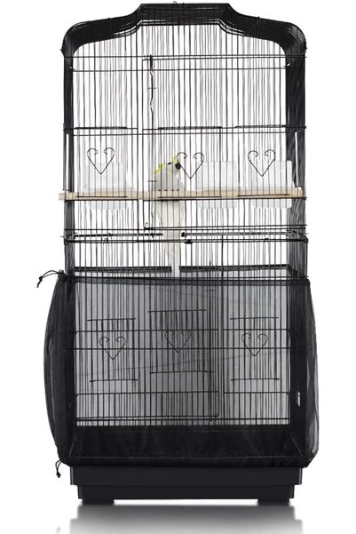 Generic Bird Cage Seed Catcher & Cover Skirt, Adjustable Parakeet Nylon Mesh ...