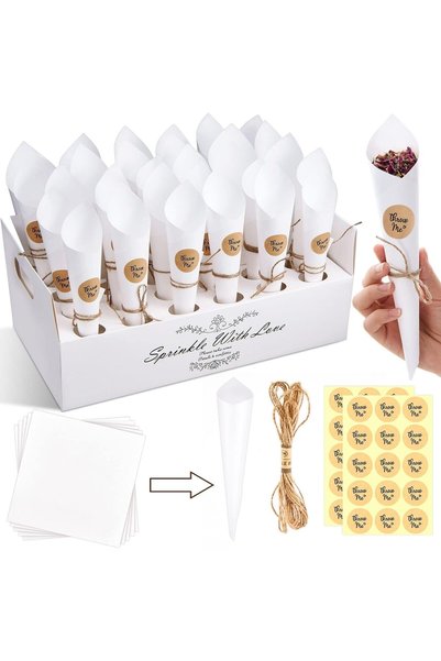 Generic 30 Pcs Party Confetti Cone Holder Box Set Stand Tray Box Petals Bouqu...