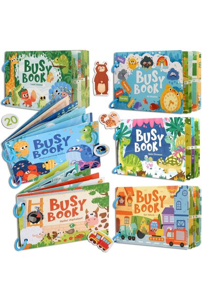 Generic OasisLivingStickers Book 6 Pack Kids Reusable Stickers Busy Books for...