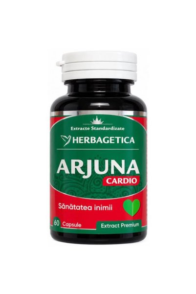 herbagetica Supliment Alimentar pentru Sanatatea Inimii – Arjuna Cardio, 60 c...