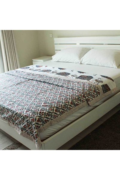 Ecotattva Animal Print Floral Double Dohar