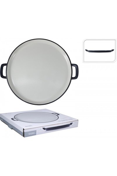 Excellent Houseware Εξαιρετικό Μαντεμένιο Τηγάνι, Εμαγιέ, με Λαβές, 37 x 32 εκ.