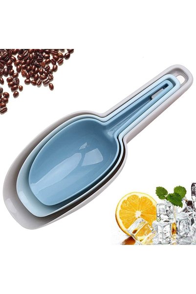Generic مجموعة مغارف ثلج من 3 قطع للمطبخ، مغارف بلاستيكية متعددة الأغراض للطع...
