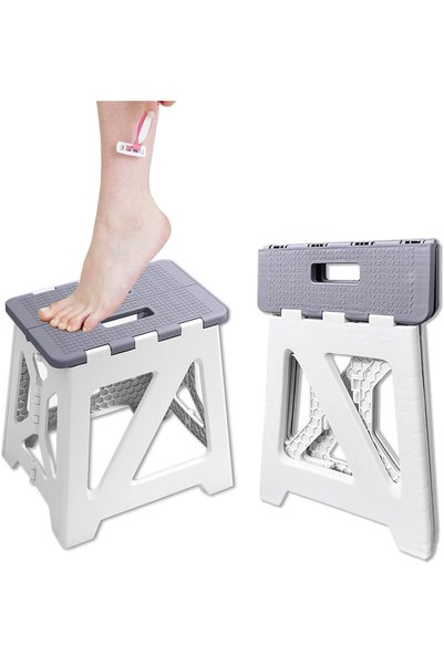Generic Foldable Shower Stool for Shaving Legs, Waterproof Plastic Foot Rest ...