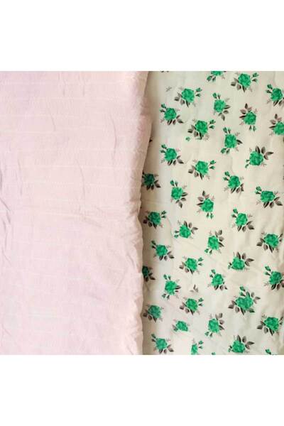 Ecotattva Green White Color Floral Print Baby Dohar Inner