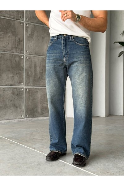 FO4RBS Loosefit Denim Trousers Vintage Denim Trousers W Blue