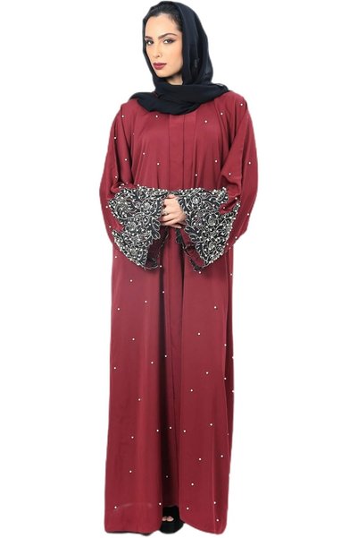 Generic عباءة نسائية مصنوعة من قماش فاخر، تأتي مع حجاب مطابق AJ1155A تقليدية ...