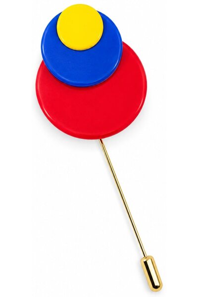 OEM Broșă lucrată manual Little Miss Lemon - Culorile României, tricoloră, di...