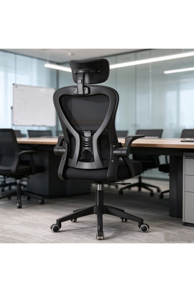 SCHENKERO Black Mesh Office Chair, Height Adjustable Ergonomic Desk Chair, 36...