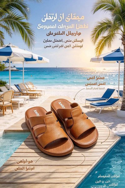 SaudEva Foot صنادل رجالية جلدية مريحة بتصميم مريح للقدم ونعل داعم للكعب وحزام...
