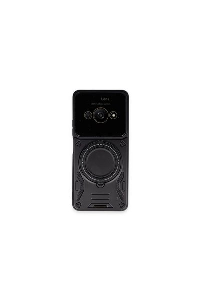ArkhenX غطاء حماية لهاتف Xiaomi Poco C61 مع حامل عدسة Joy - أسود