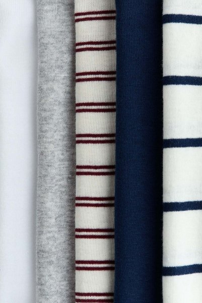 H&M 5-pack cotton envelope-neck bodysuits