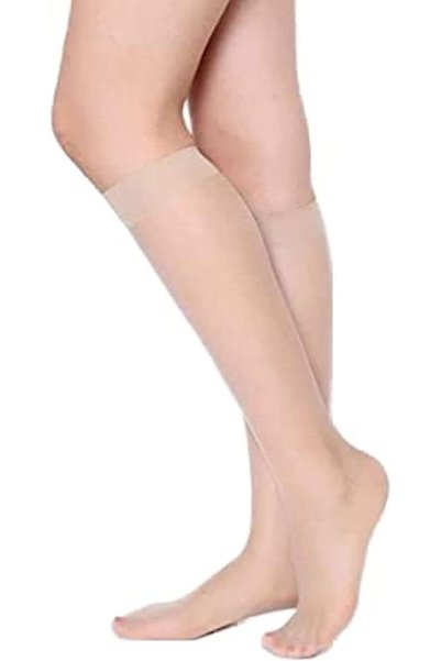 Generic Women's Nylon Silk Over Knee Socks - 5 Pieces, One Size, Transparent