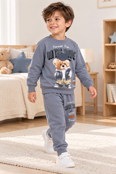 Harika KIDS طقم بدلة رياضية مطبوعة للأولاد