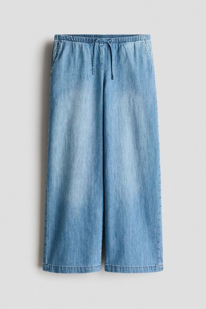 H&M بنطلون جينز واسع الساق